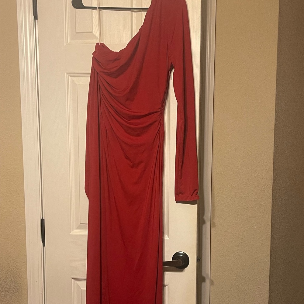 Venus red long casual dress